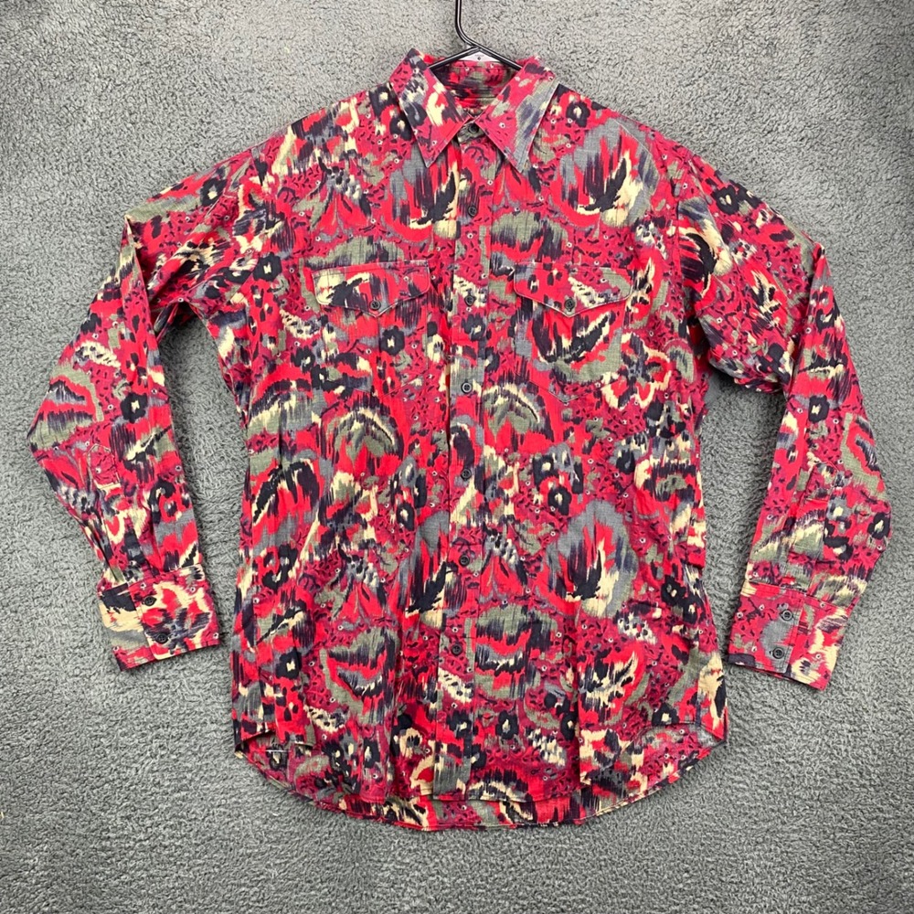 Ruddock Bros Mens 16 34‎ Long Sleeve Abstract Print Western Shirt Colorful